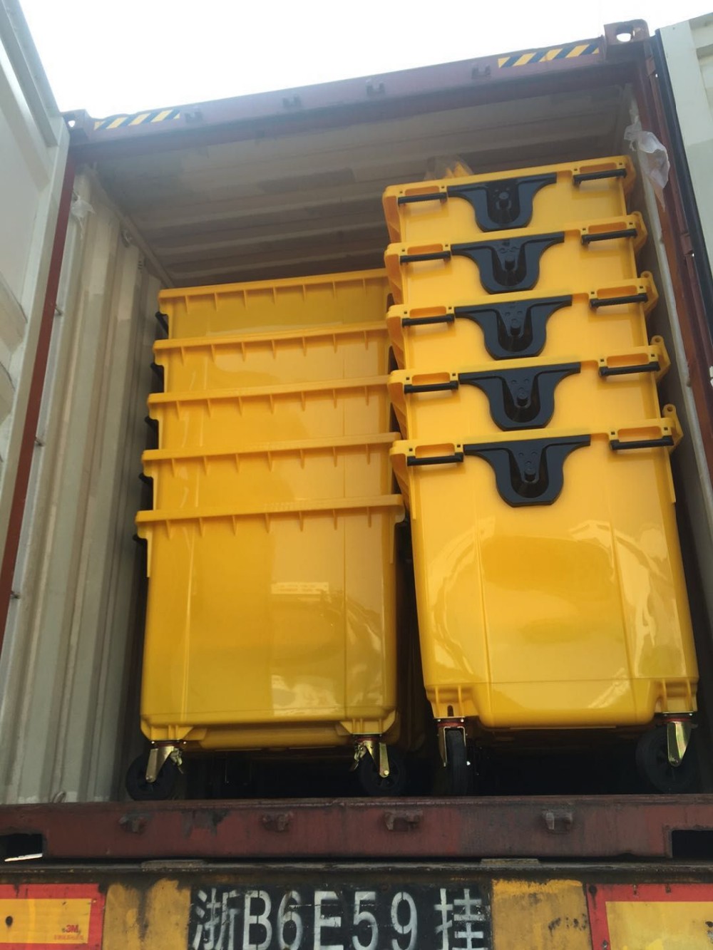 1100L Large outdoor hospital 4 wheels standing plastic trash cans