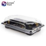 Best selling one time ps plastic square plate sushi tray with lid