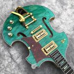 2020 Custom Semi-Hollow High Quality Green Customizable Logo and Shape Electric