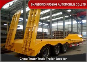 China Welding Transport Q345B 13M 70T Low Loader Semi Trailer factory