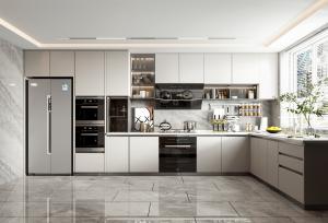 China Matt White Lacquer Finished Modern Design Kitchen Pantry Cabinets factory