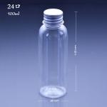 Clear 100ml Capacity 20mm Plastic Juice Bottles With Lids
