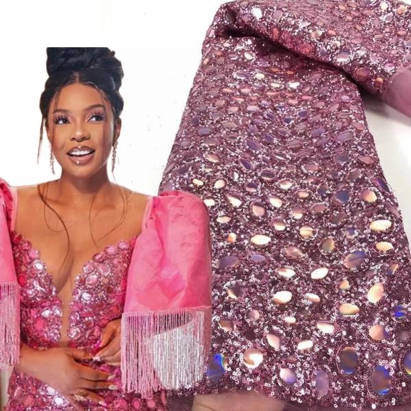 Party Occasion African Multi Color Net Embroidery Tulle Lace Fabric for Wedding