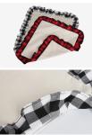 Double Sided Sublimation Pillow Case Blanks Printed Plaid Cotton Linen Pillow