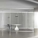 83MM Full View Office Partition Walls Aluminum Frame Fixed Glass Partition