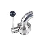 304 316 Stainless Steel Sanitary Side Elbow Quick Butterfly Valve with Manual