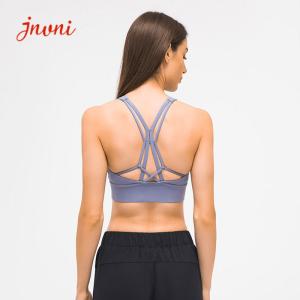 China Fitness High Round Neck Anti Glare Yoga Sports Bras Shockproof Energy Bra For Women factory