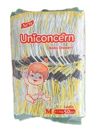 UNICONCERN High Absorption Disposable Baby Diaper Bulk Verified Manufacturer African Quality Baby Nappy Diaper