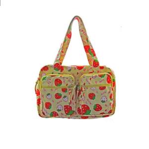 China Imprintable Brown Fabric Screen Printed Tote Bags for Ladies With Two Hand factory