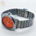 Mineral Dial Silver Stainless Steel Strap Watch With Date Luminous Hands