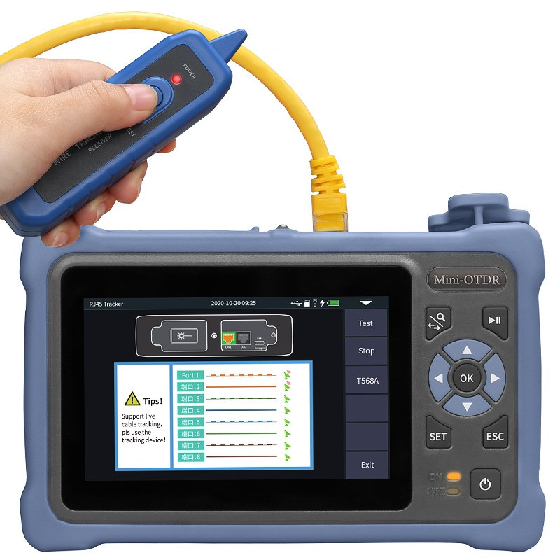 VFL OLS OPM Event Map Fiber Optic Tools And Equipment 12 In 1 Mini OTDR