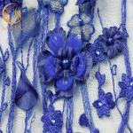 20% Polyester Wedding Lace Fabrics Decoration Floral Embroidered Mesh Fabric