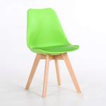 Natural Solid Wood Legs PP Plastic Dining Room Chairs With Cushioned Pad