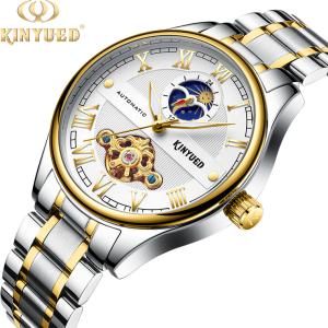 China Fashionable Design Tourbillon Mechanical Watch Good Luster Gold Case factory