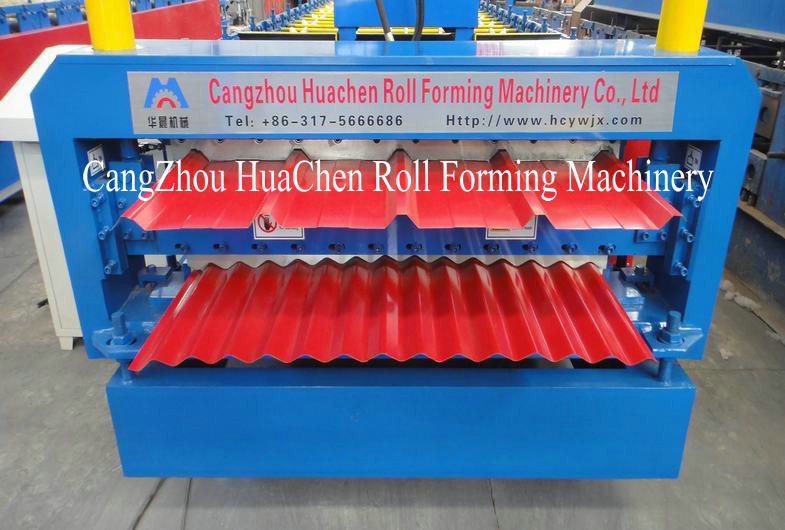 High Efficiency Double Layer Deck Roll Forming Machines / Roofing Sheet Roll Forming Machine
