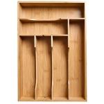 Hot sale eco-friendly kitchen adjustable bamboo utensil drawer organizerv