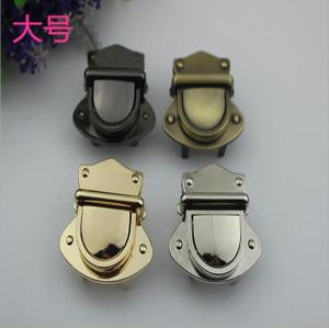China Nickel free bag accessories metal zinc alloy light gold push locks for handbags factory