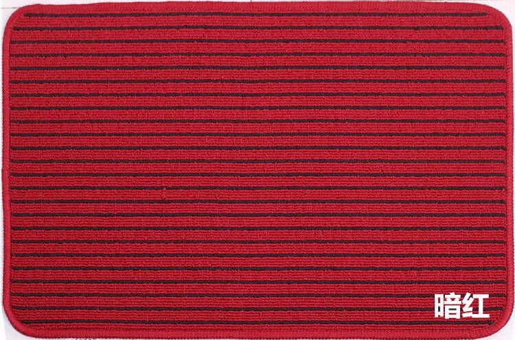 Ribbed Red Flat Door Mat / Polypropylene Outdoor Mats Striped Pattern