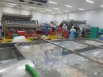 Seafood processing plant frozen fish and shrimp washing water cycle thawing