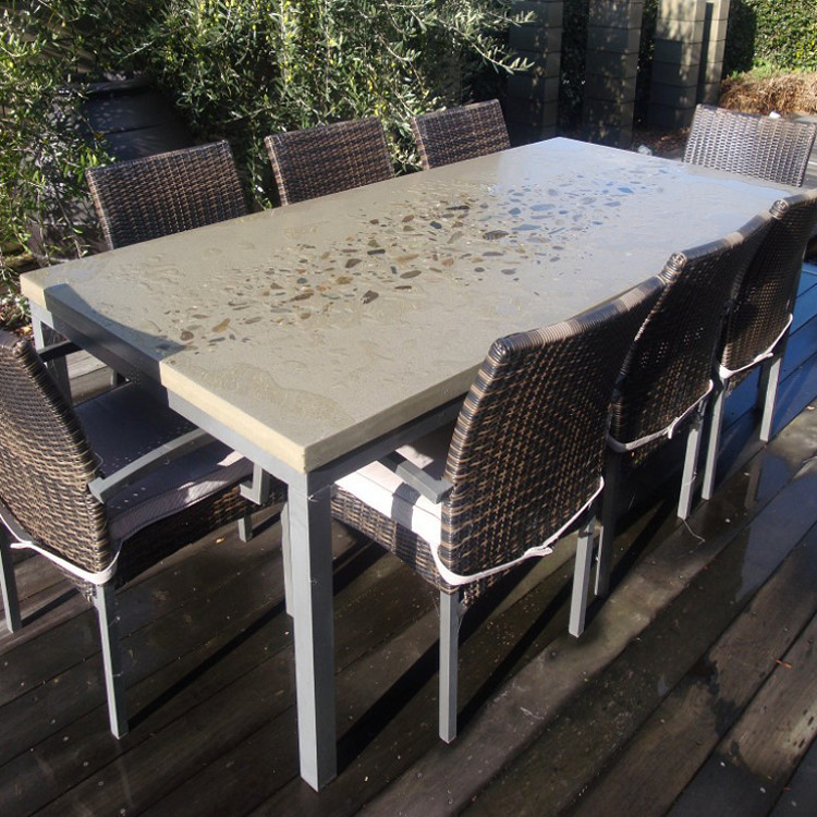 Rectangular Shape Concrete Dinning Table For Patio Garden Home GRC tables