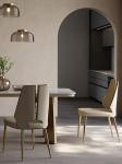 Modern Light Luxury Hotel Restaurant Furniture Stainless Steel Leather Dining