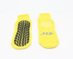 Yellow Color Trampoline Grip Socks Polyester Non Slip Socks Jacquard Logo