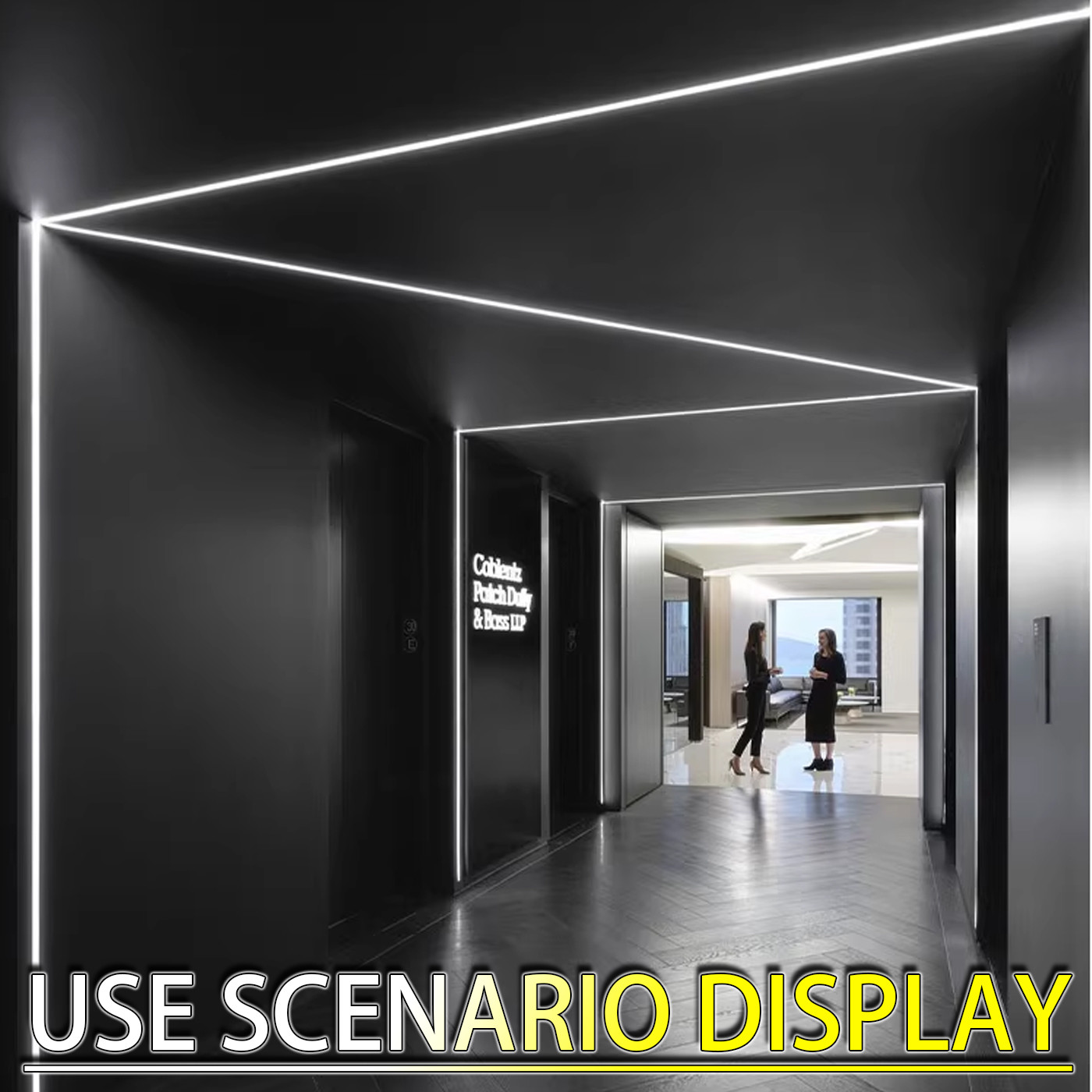 Linear Light Embedded Black LED Gypsum Ceiling Light Trough Living Room Yang Angle Aluminum Profile Card Slot Product