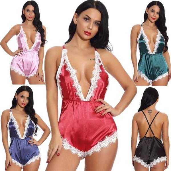 Female Soft Sexy Bodysuit Lingerie Mature Women Babydoll Transparent Sexy