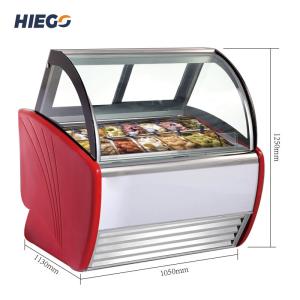 China Transparent Pastry Ice Cream Display Cabinet , Stainless Steel Gelato Cabinet factory