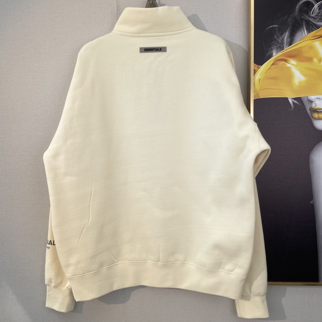 Custom Women Men Zip Up Long Sleeve Sweatshirt Jersey Fabric Essentials Half Zip Sweatshirt