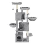 Large Cat Scratching Post Solid Three Caves Smoky Grey Color Long Durability