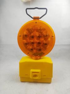 China LED Plastic Construction Barrier 19cm Solar Flasher Light Yellow For Traffic Cone factory