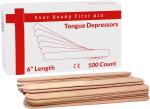 First Aid Wood 6" Tongue Depressors, Medical, All Purpose, Crafts - 500 Count