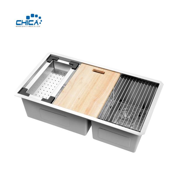 double bowl handmade house kitchen sinks quality control procedure stainless