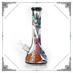 Manufacture Bong 7MM Glass Cool Smoking Pipes Hand Drawing Art On Glass Water