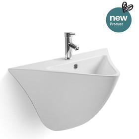 China Modern Bathrooms Ceramic Wall Mounted Sink 18 Inches With Easy Clean Glaze factory