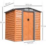 AJUNION Modern Design Metal Storage Shed for Sheds Storage 55.5kg Wood Grain