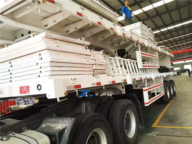 Customized Side Guard 40Feet 2 Axle Side Wall Semi Trailer With Double Tyres