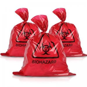 China Wholesale Factory Supplier Red Yellow Customized Autoclave Plastic Biohazard Garbage Bag Medical Waste Bag Hospital factory