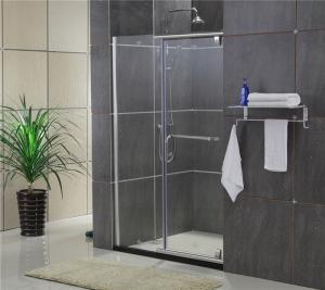 China Sliding Screen Pivot Shower Doors Self - Cleaning Glass With F Shape Handle factory