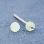 Clear Crystal Gem Stainless Steel Tongue Bar Jewellery 14G 1.6mm