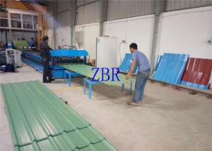 China Aluminum Galvanized Roof Sheet Roll Forming Machine 1219mm Feeding Width With Pre - Cutting factory