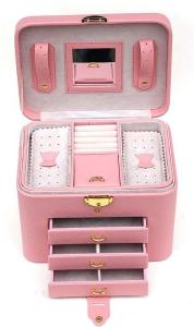 China Locking Faux Leather Jewelry Carrying Case , Valuables Storage Case Eco Friendly factory