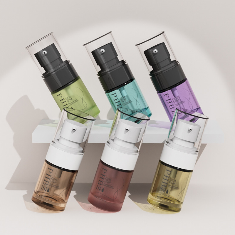 China 15ml Mini Cylinder Glass Foundation Bottle with Lotion Pump factory