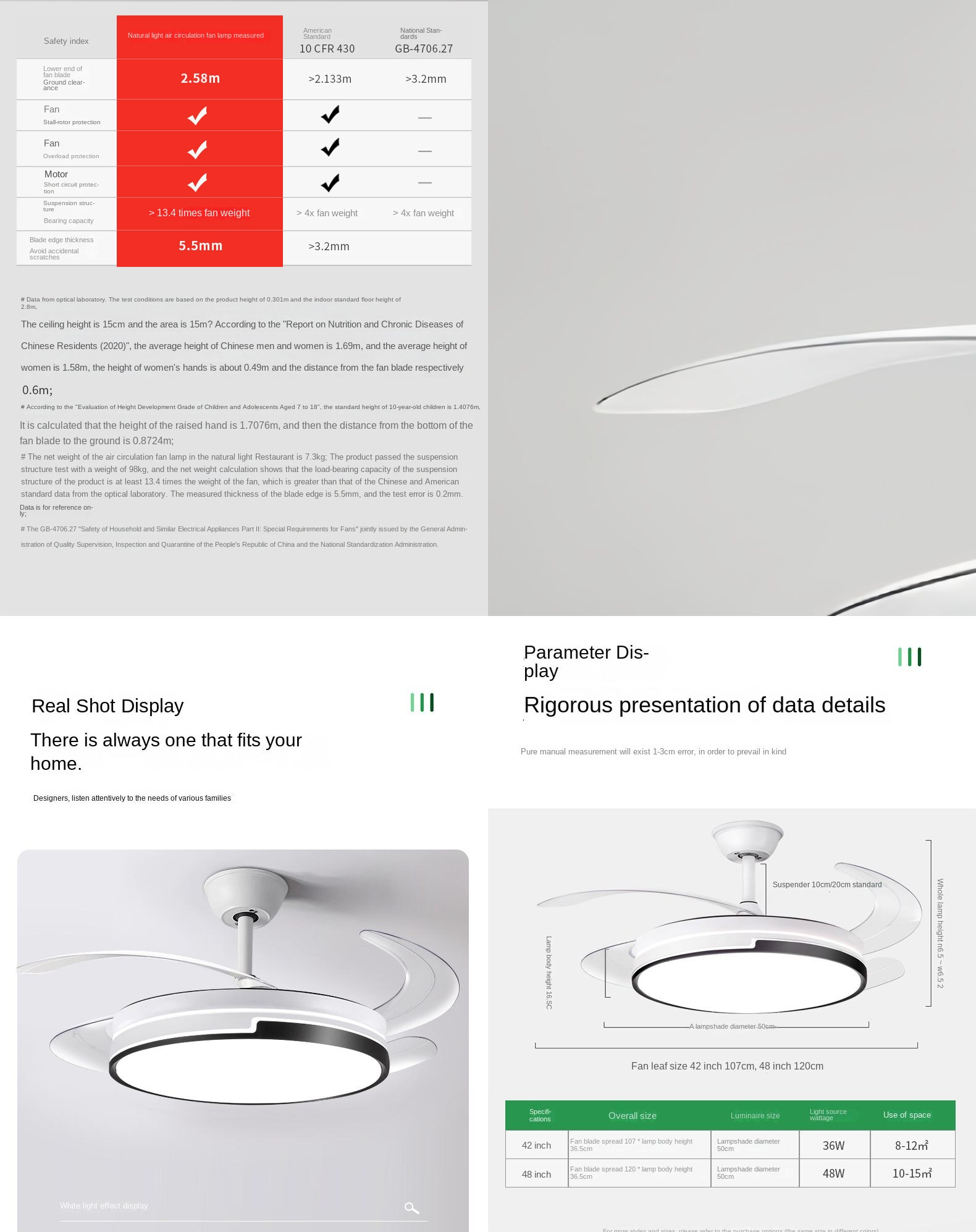 Factory Intelligent Led Ceiling Fan Modern Decorative 3 Color Led Light Smart Remote Control Invisible Ceiling Fan