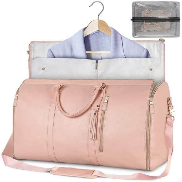 Foldable Women's Travel Carry On Clothing Bag Large PU Leather Duffel Bag OEM