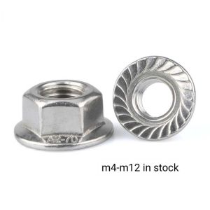 Hex Flanged Nyloc Nuts M7 Cold Galvanized Powder Coated ISO 9001 Approved