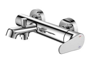 China 35mm Ceramic Cartridge Wall Mounted Bath Tap Chrome Single Handle factory