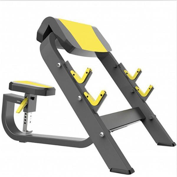 Adjustable Steel Preacher Curl Strong Bench Press with Plate Rack for Sports