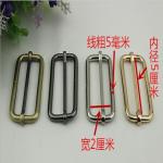 ECO -friendly multi-color 50 mm iron metal adjustable buckle for bag belt